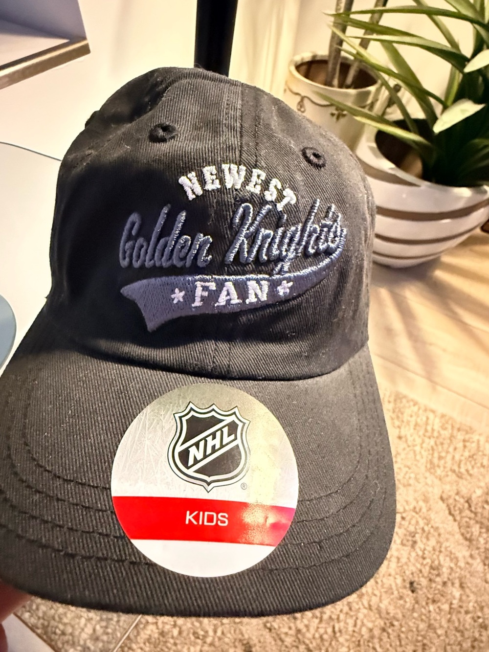 NHL Black Golden Knights Embroidered Kids Cap